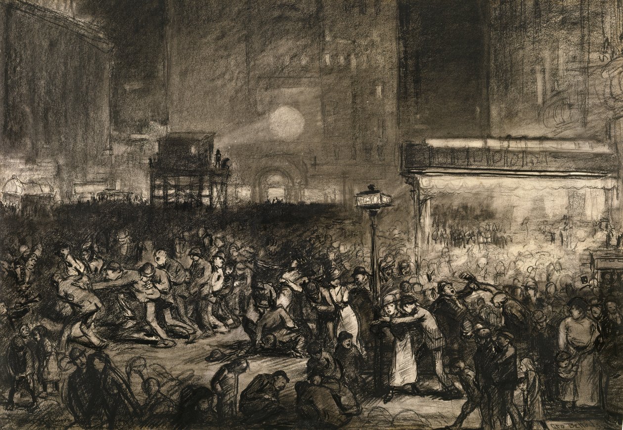 Seçim Gecesi Times Meydanı, 1906. by George Wesley Bellows