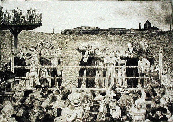 Georges Carpentier (1894-1975) ile Tanışın: Dempsey-Carpentier Dövüşü by George Wesley Bellows