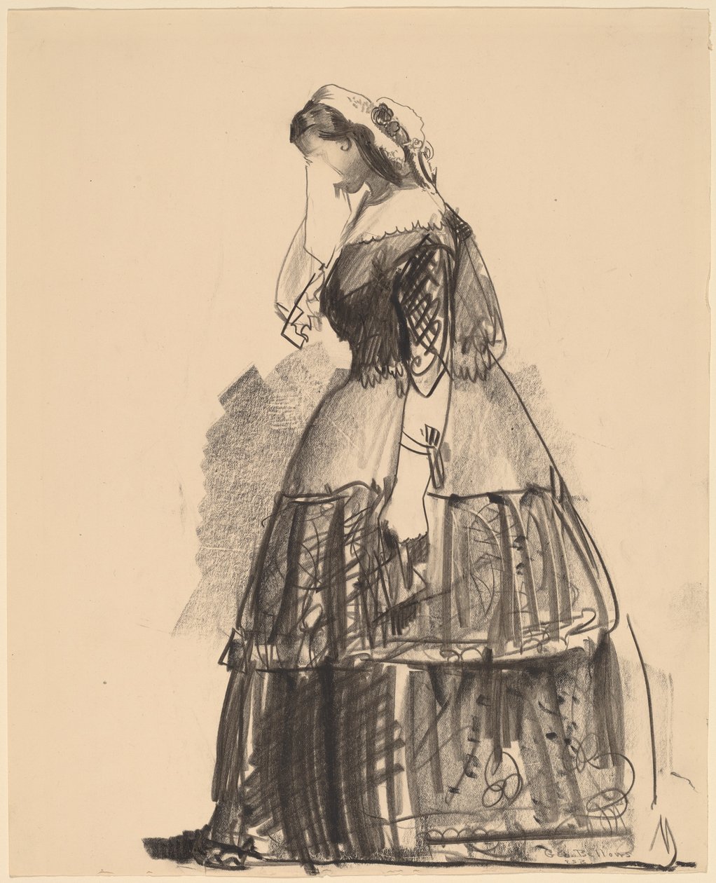 1860 Hanımı - Kadın Oyuncu, 1922. by George Wesley Bellows