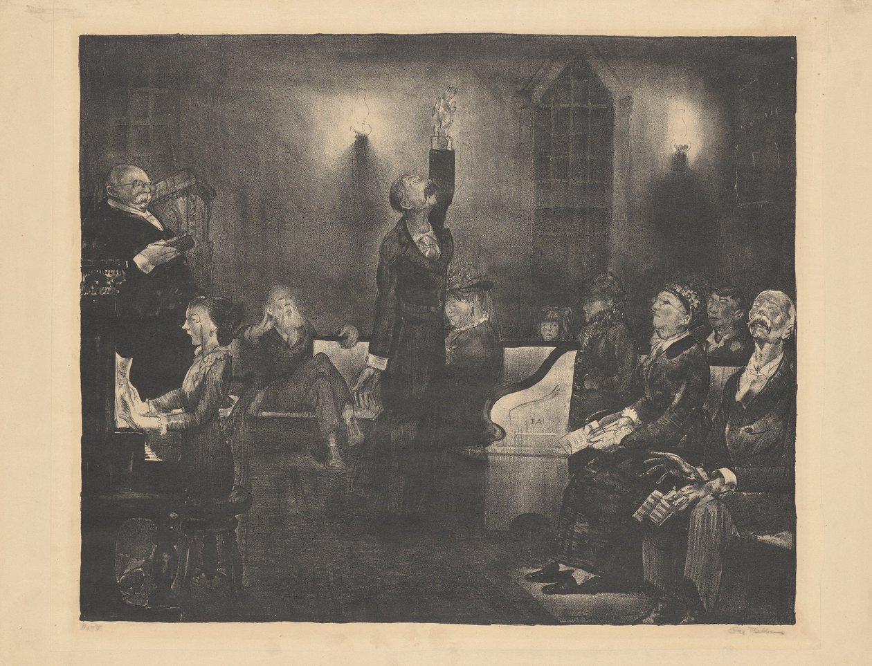 Dua Toplantısı, ikinci taş, 1916. by George Wesley Bellows