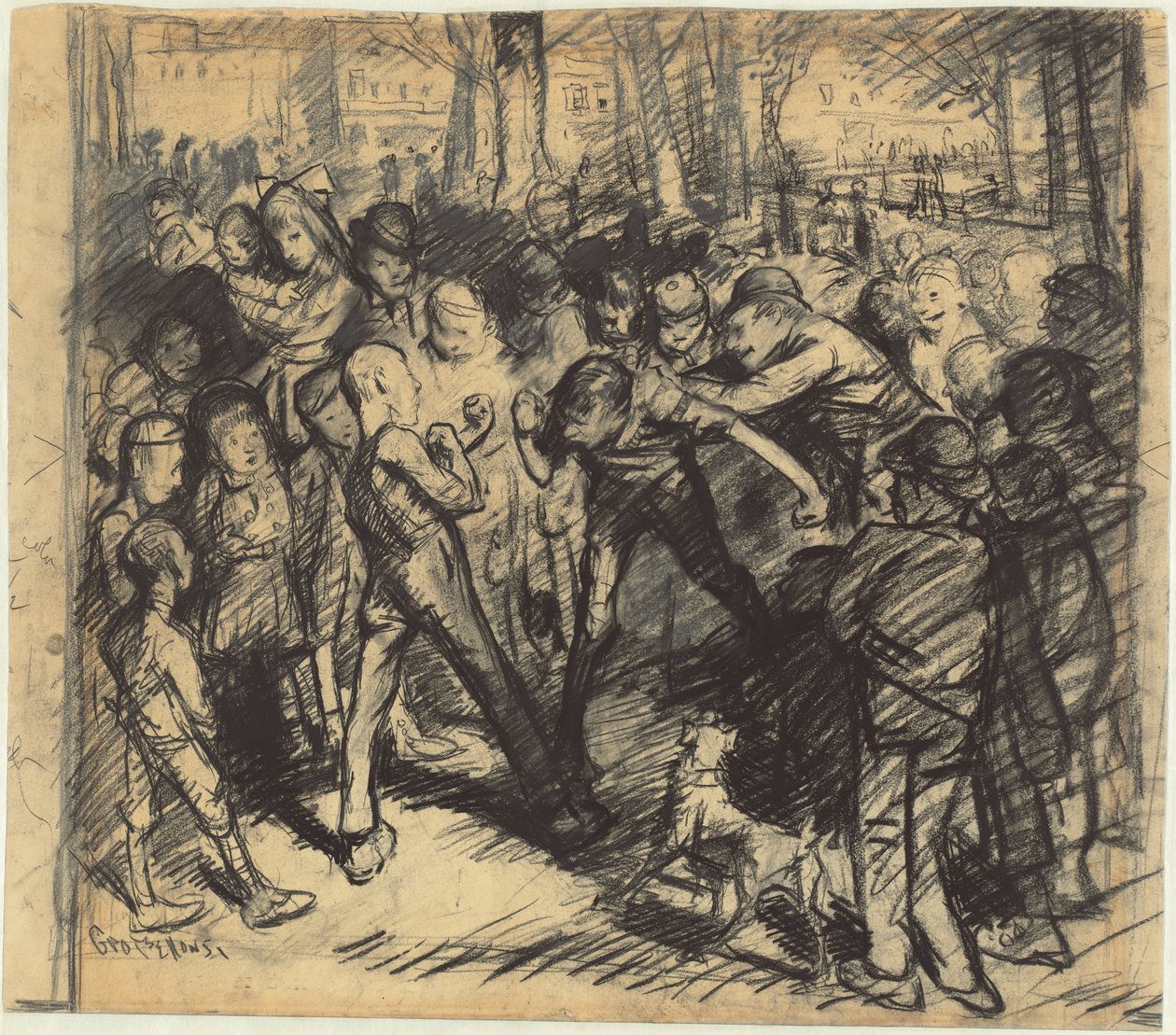 Sokak Dövüşü [rekto], 1907. by George Wesley Bellows