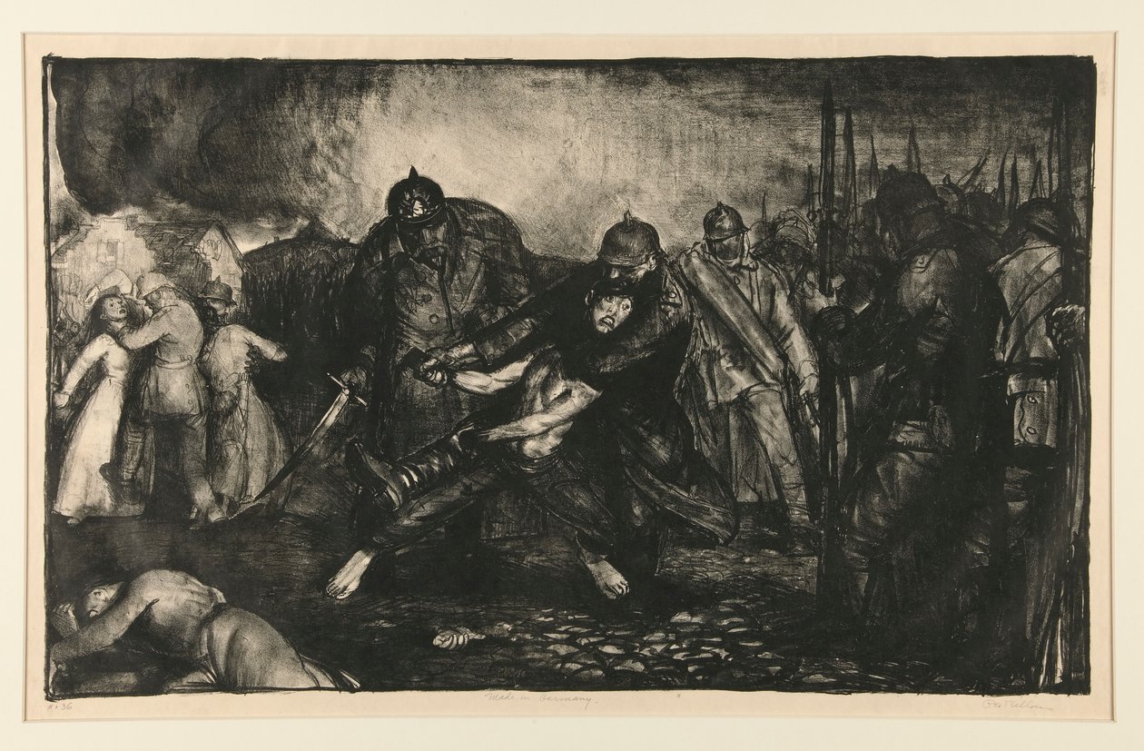 Savaş Serisinden Düşman Geliyor veya Almanlar Geliyor by George Wesley Bellows