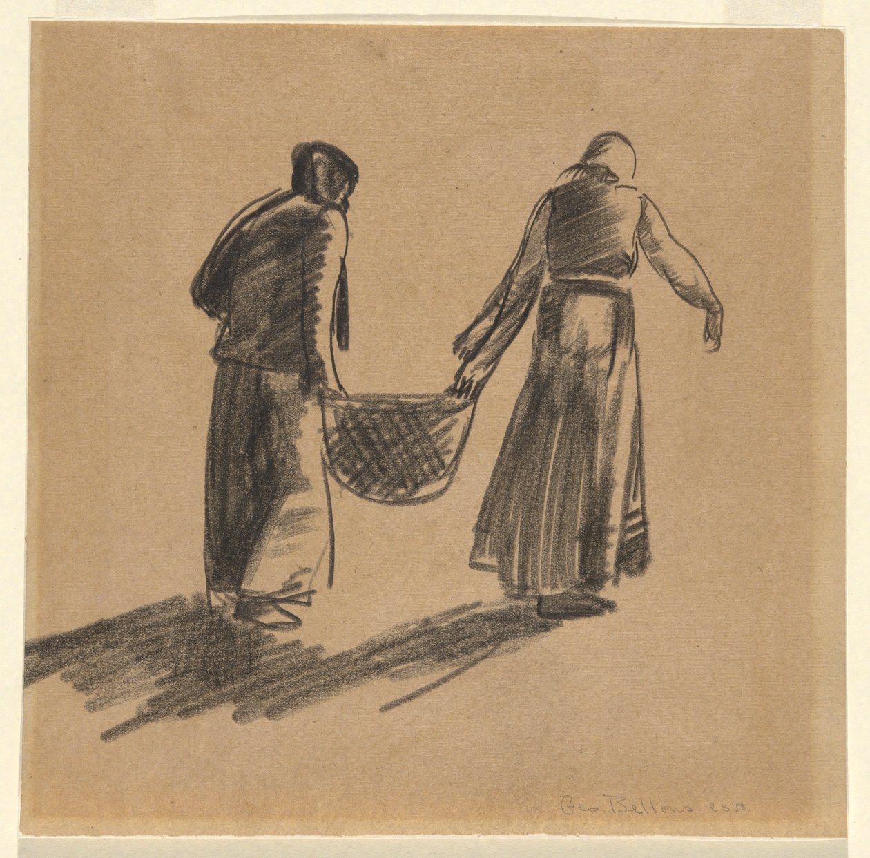 Sepetli Kadın ve baskı talimatlarını içeren kapak sayfası by George Wesley Bellows