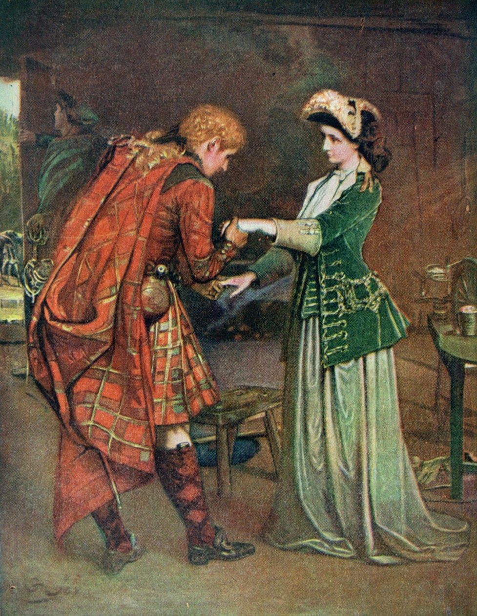 Prens Charlie'nin (1720-88) Flora Macdonald'a veda (1722-90) 'Lives of Great Men Told by Great Men'den illüstrasyon, Richard Wilson tarafından düzenlendi, 1920'ler by George William Joy
