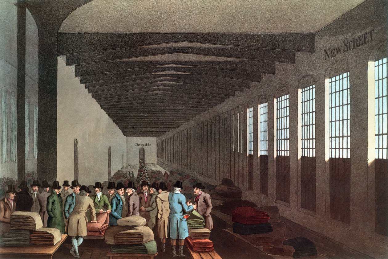 Cloth Hall, New Street, Londra, Robert Havell, pub tarafından oyulmuş. Robinson & Son tarafından, Leeds, 1814 by George after Walker