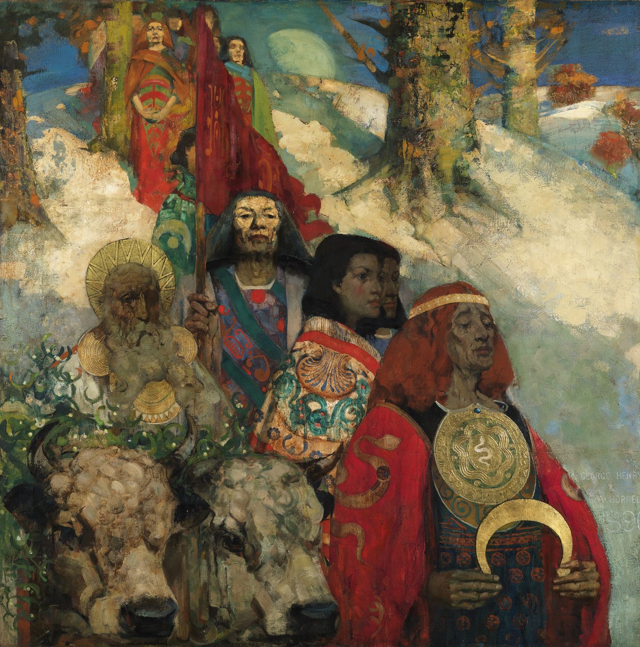 Druidler - Ökseotu Getirmek by George and Hornel Edward A. (1864 1933) Henry