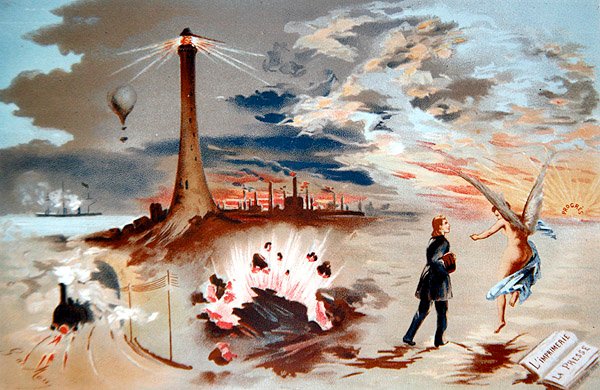 Tarih boyunca yeni buluşlarla ilerleme (renkli taş) by George de Mare