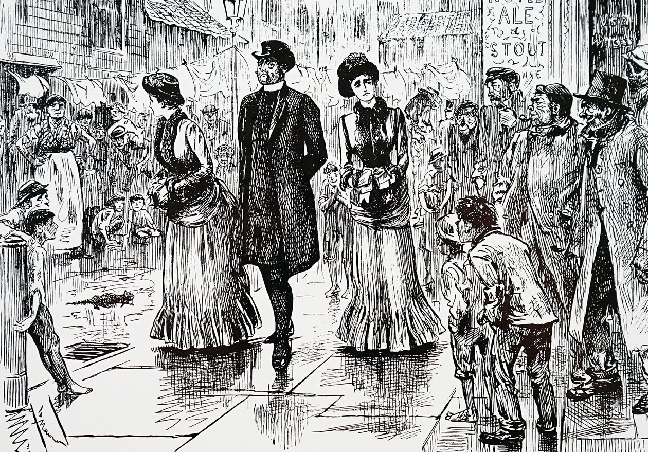 Alt siparişlerin incelenmesi. George du Maurier (1834-1896) Fransız-İngiliz karikatürist ve yazar by George du Maurier