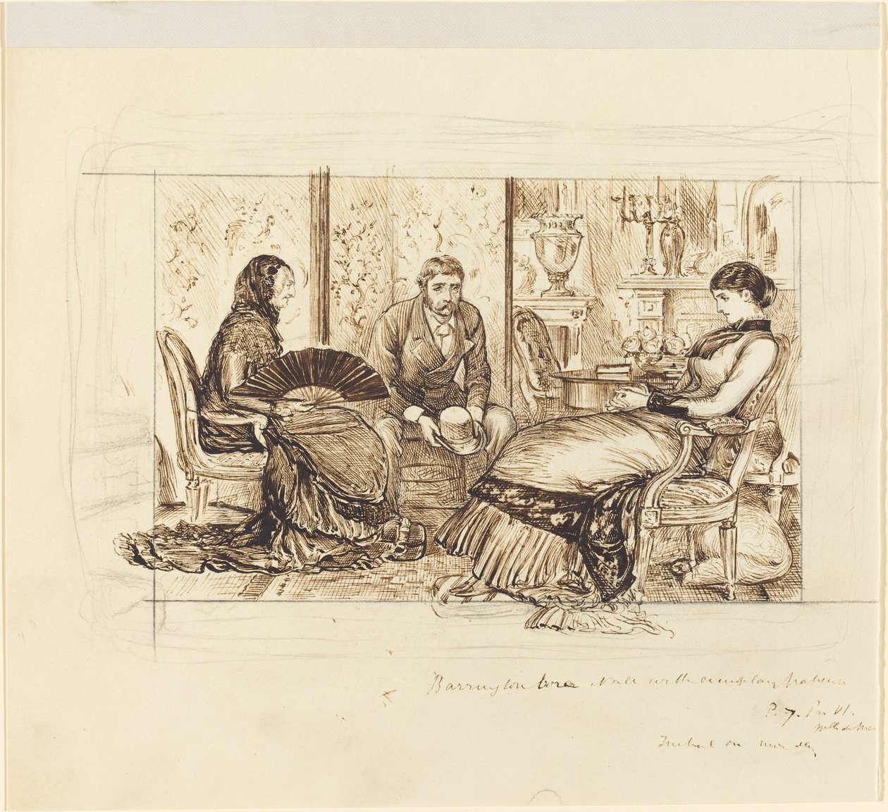 "Barrington her şeye örnek bir sabırla katlandı" by George du Maurier