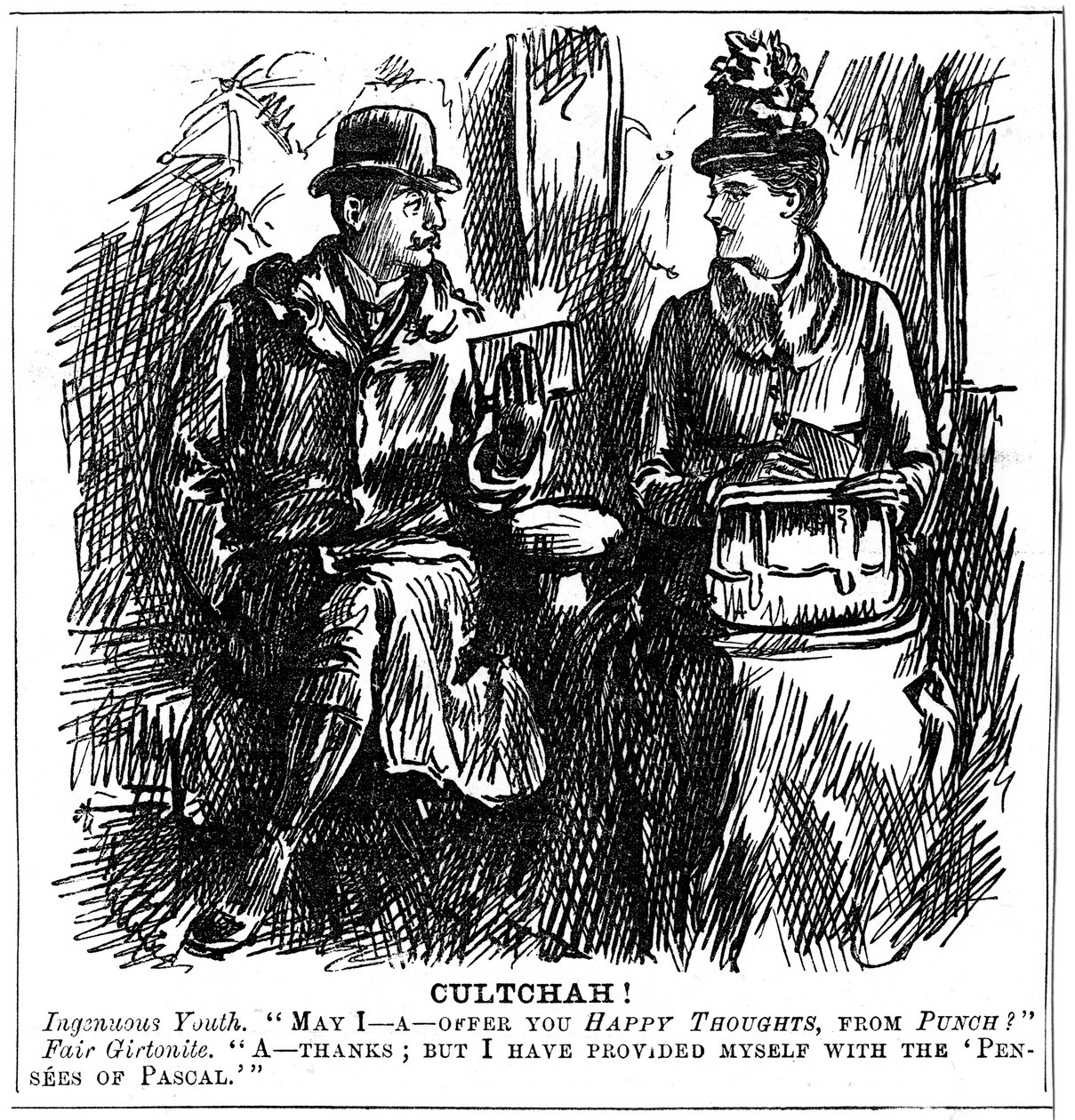 Üniversite eğitiminin kadınlara faydaları, 1887 by George du Maurier