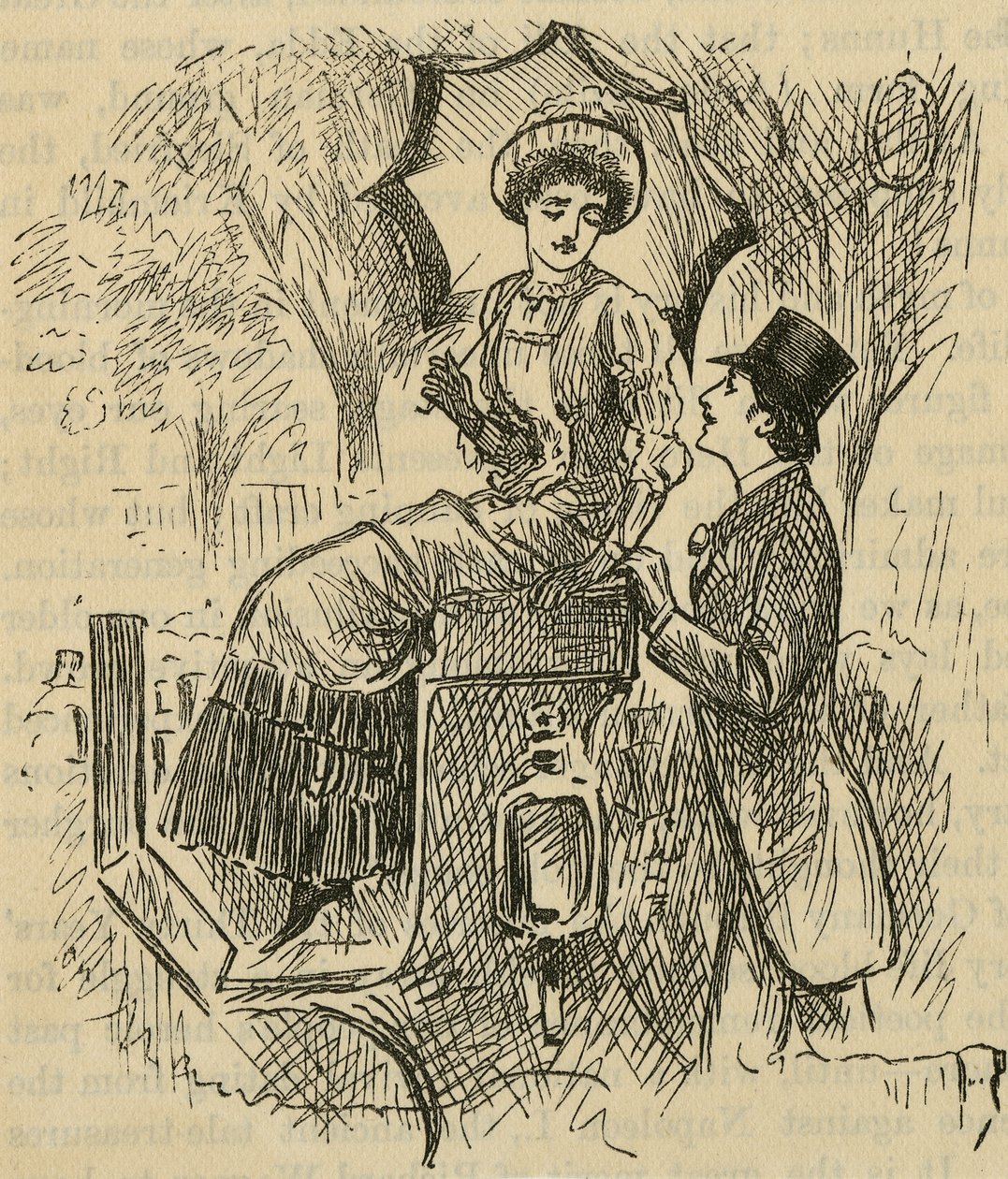 flört etmek. George du Maurier (1834-1896) tarafından 1882