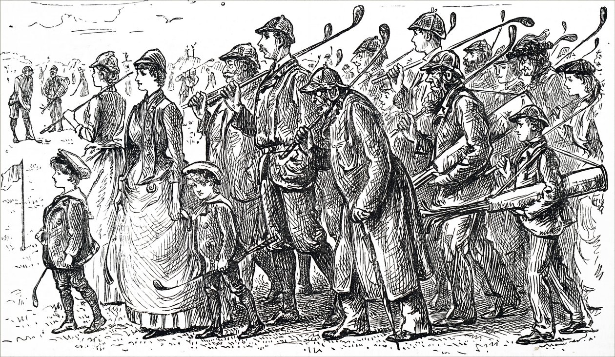 Golfün artan popülaritesi. by George du Maurier