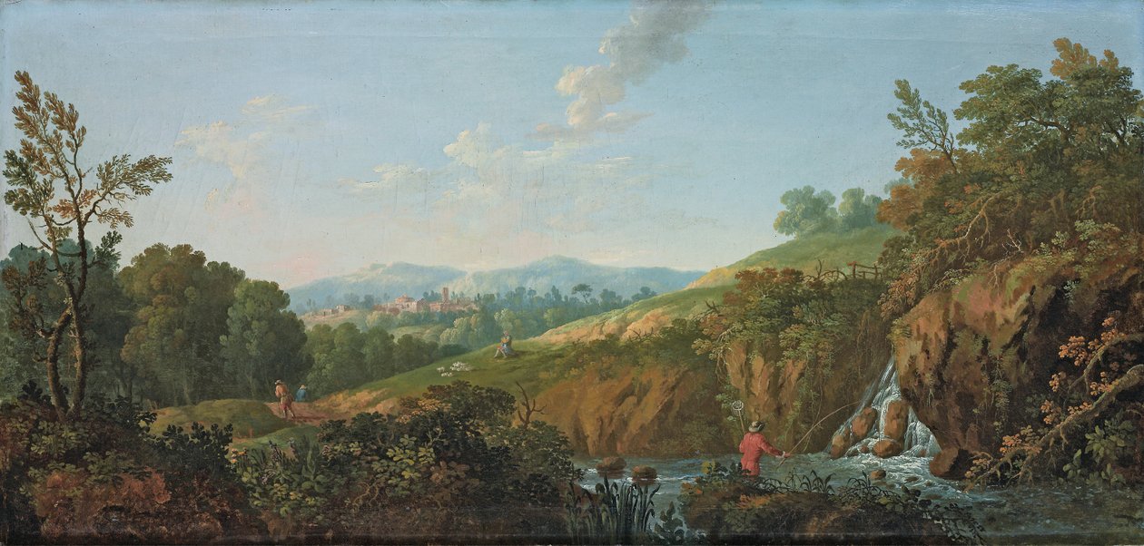 Ormanlık nehir manzarası by George the Elder Barret