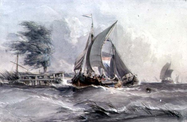 Rüzgarlı Bir Gün: Fırtınada Tekneler by George the Elder Chambers