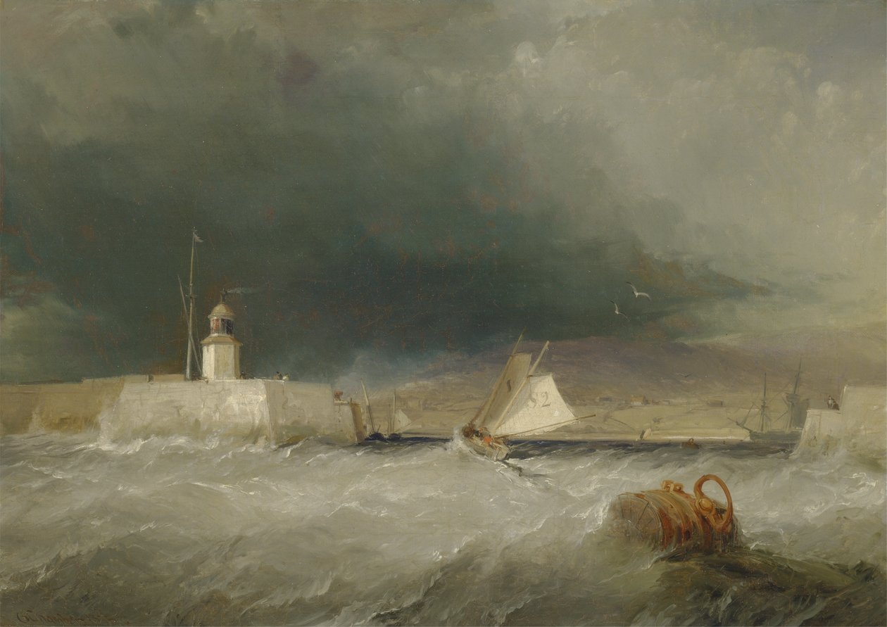 Fırtınalı bir günde liman by George the Elder Chambers