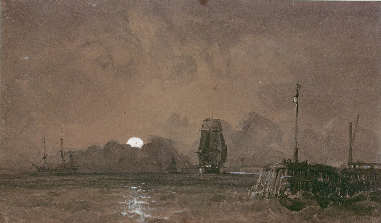 Sunderland Limanı: Ayışığı, 19. yüzyıl by George the Elder Chambers