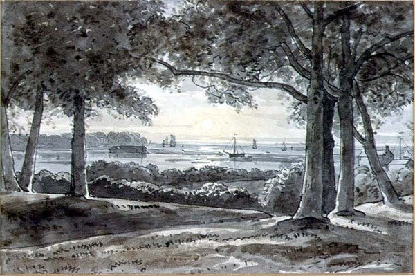 nehir sahnesi by George the Younger Barret