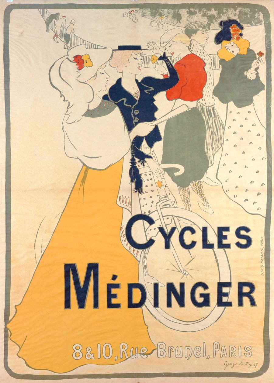 Poster reklam Medinger bisikletleri, 1897 by Georges Bottini