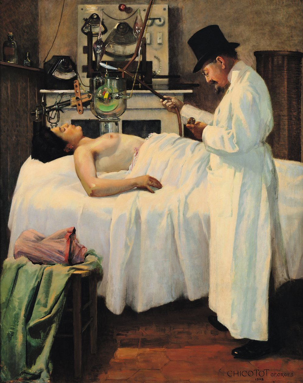 Doktor Chicotot, 1907 tarafından X Işınları ile Kanser Tedavisine İlk Girişim by Georges Chicotot