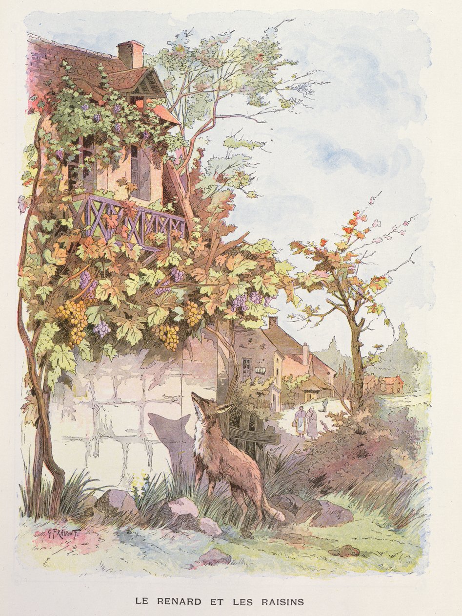 Tilki ve Üzümler, c.1900 by Georges Fraipont