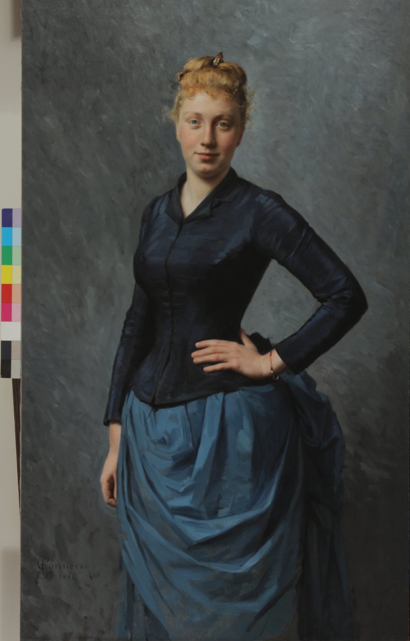 Mavili Genç Bir Kadının Portresi, 1886 by Georges Jean Louis Cormeray