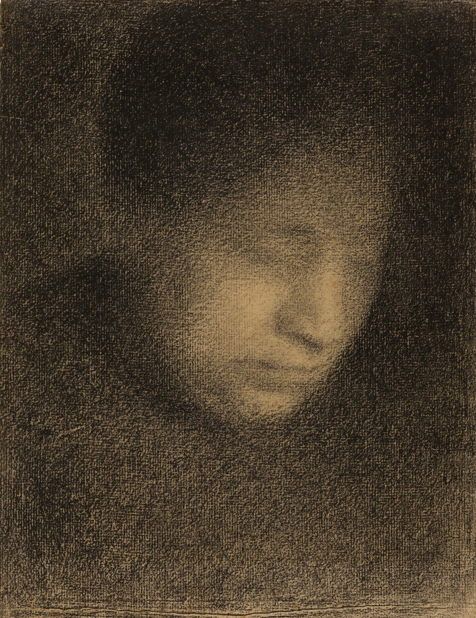 Madam Seurat, Ressamın Annesi, c.1882-3 (Michallet kağıdına konte pastel boya) by Georges Seurat