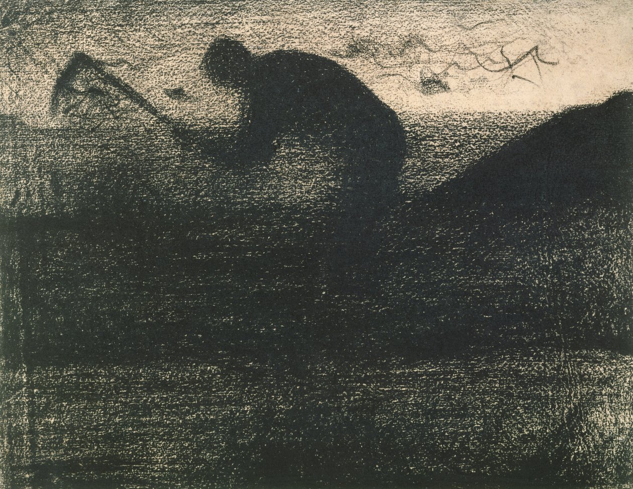 Kazma Adam, c.1883 (tema kalem) by Georges Seurat