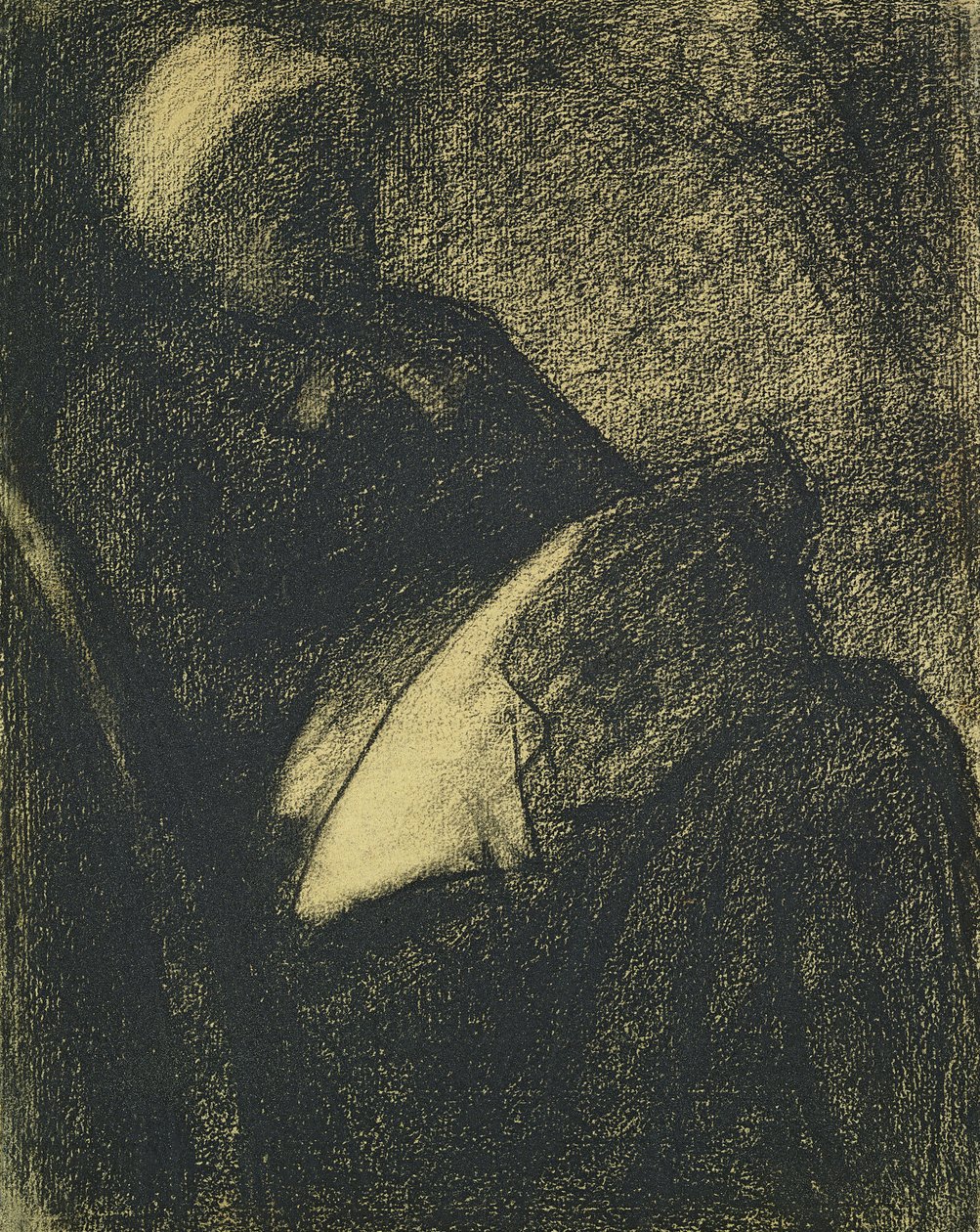 Nakışçı, 1882 (kağıt üzerinde karakalem) by Georges Seurat