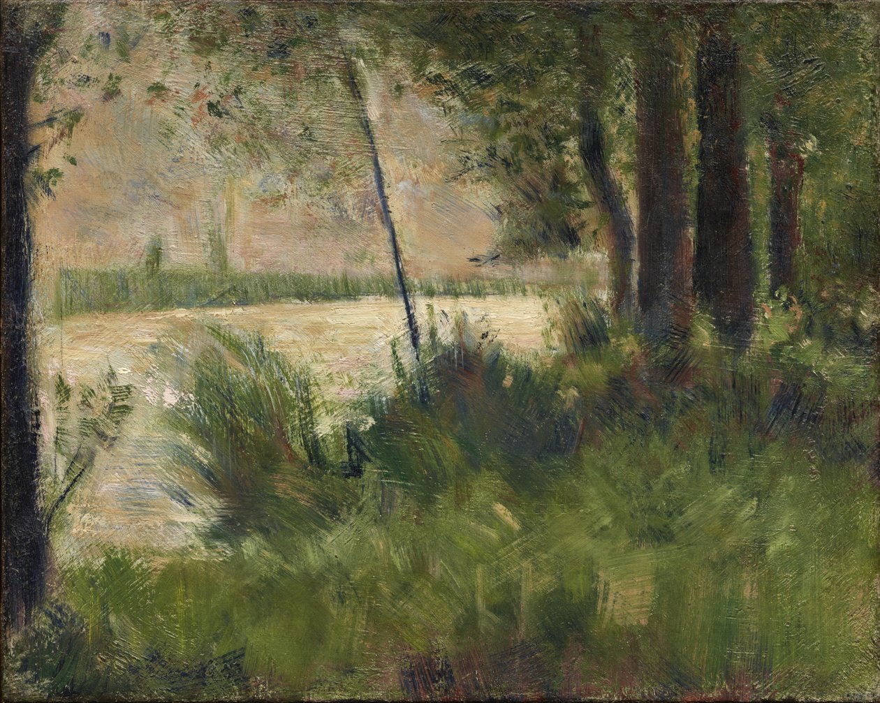 çimenli nehir kıyısı by Georges Seurat