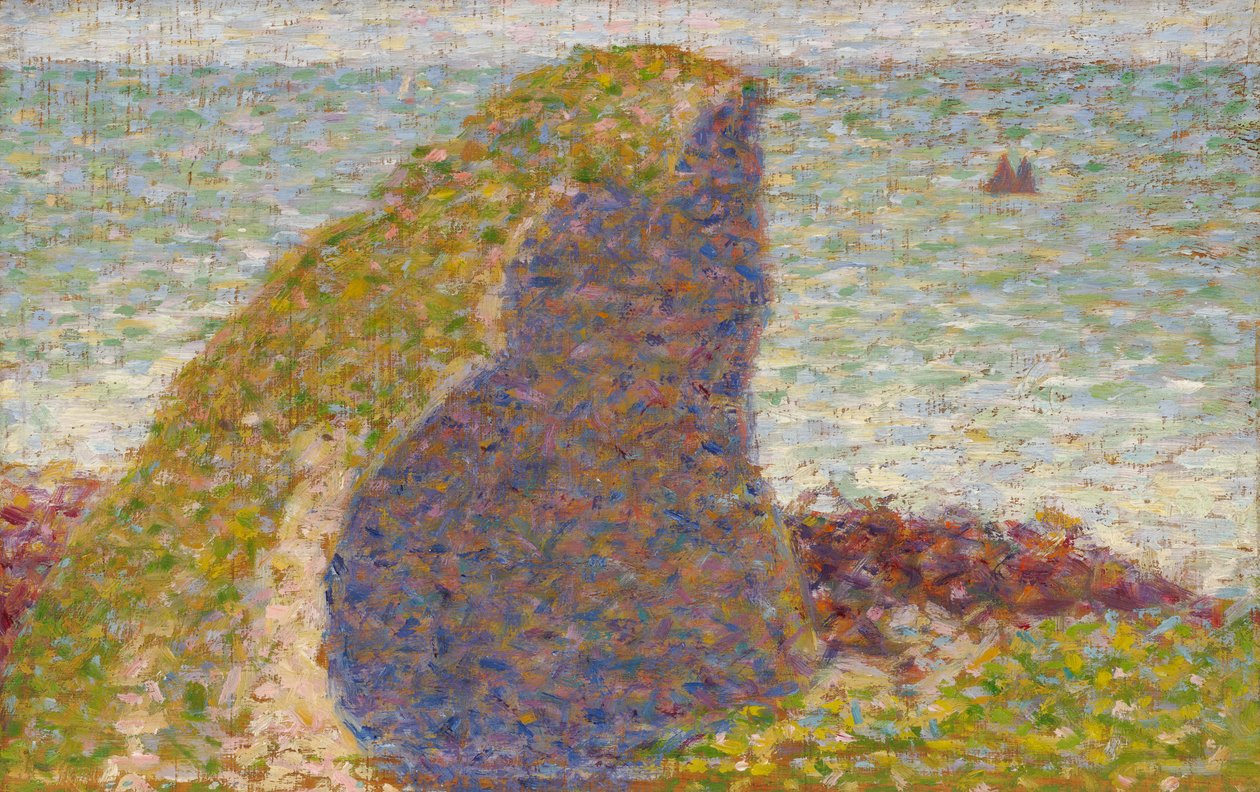 Le Bec du Hoc, Grandcamp için çalışma by Georges Seurat