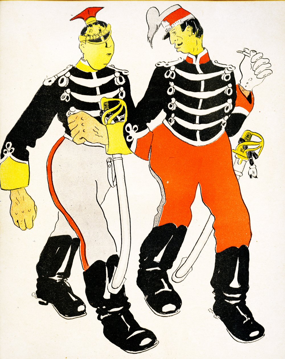 Two Belgian officers chatting, 1904.  by Georges d 1878 1937 Ostoya