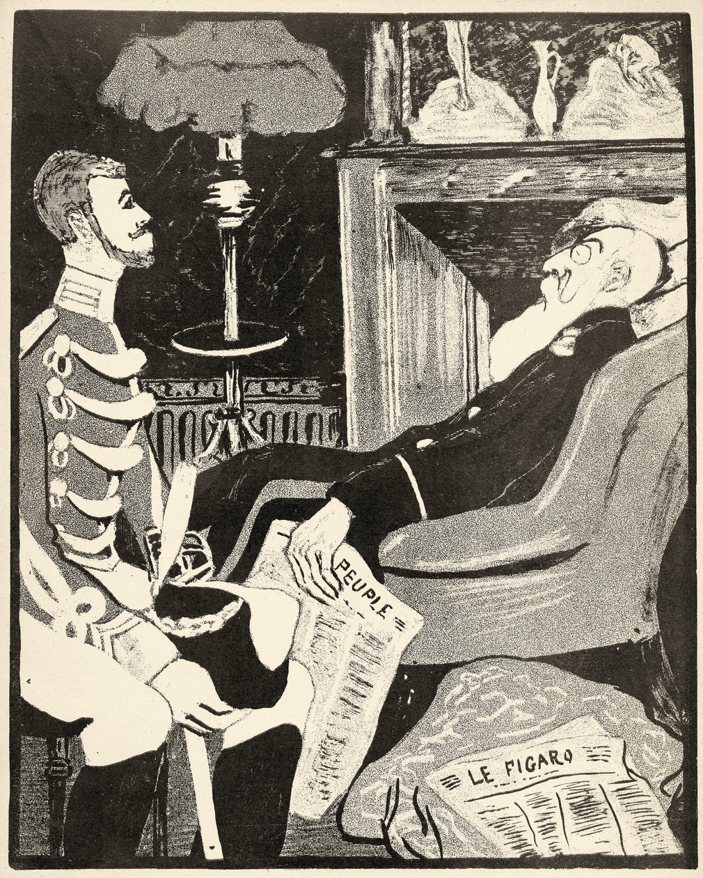 Genç bir Albert I, amcası Leopold II ile sohbet ederken, 1904. by Georges d 1878 1937 Ostoya