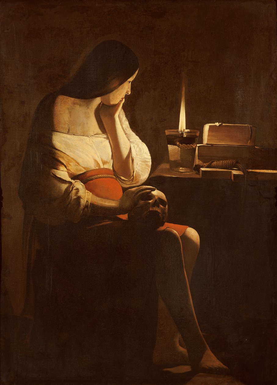 Mecdelli Meryem, gece lambası ile, c.1640-35 by Georges de La Tour