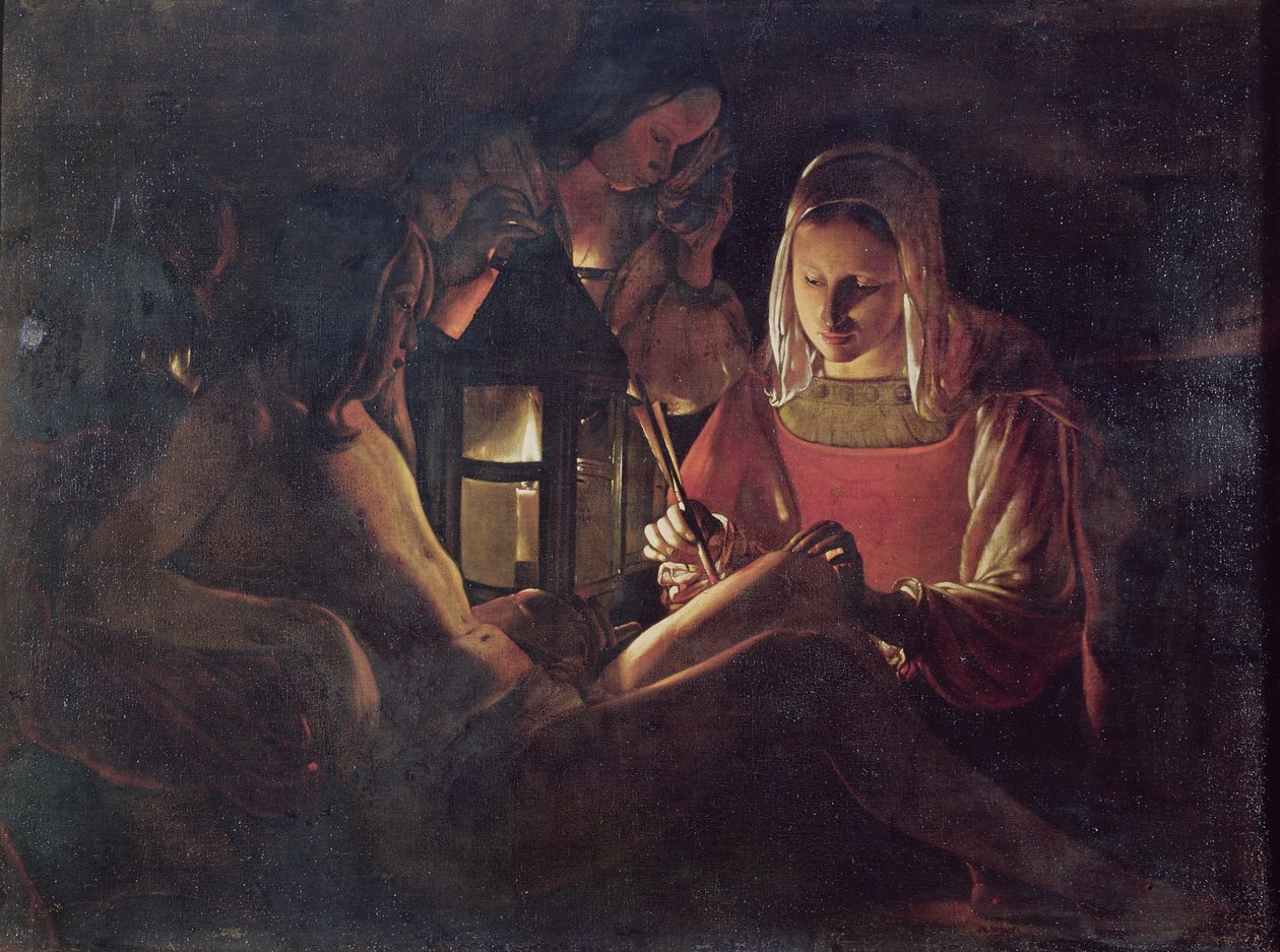 Aziz Sebastian Irene Tarafından Eğildi, c.1638-39 by Georges de La Tour