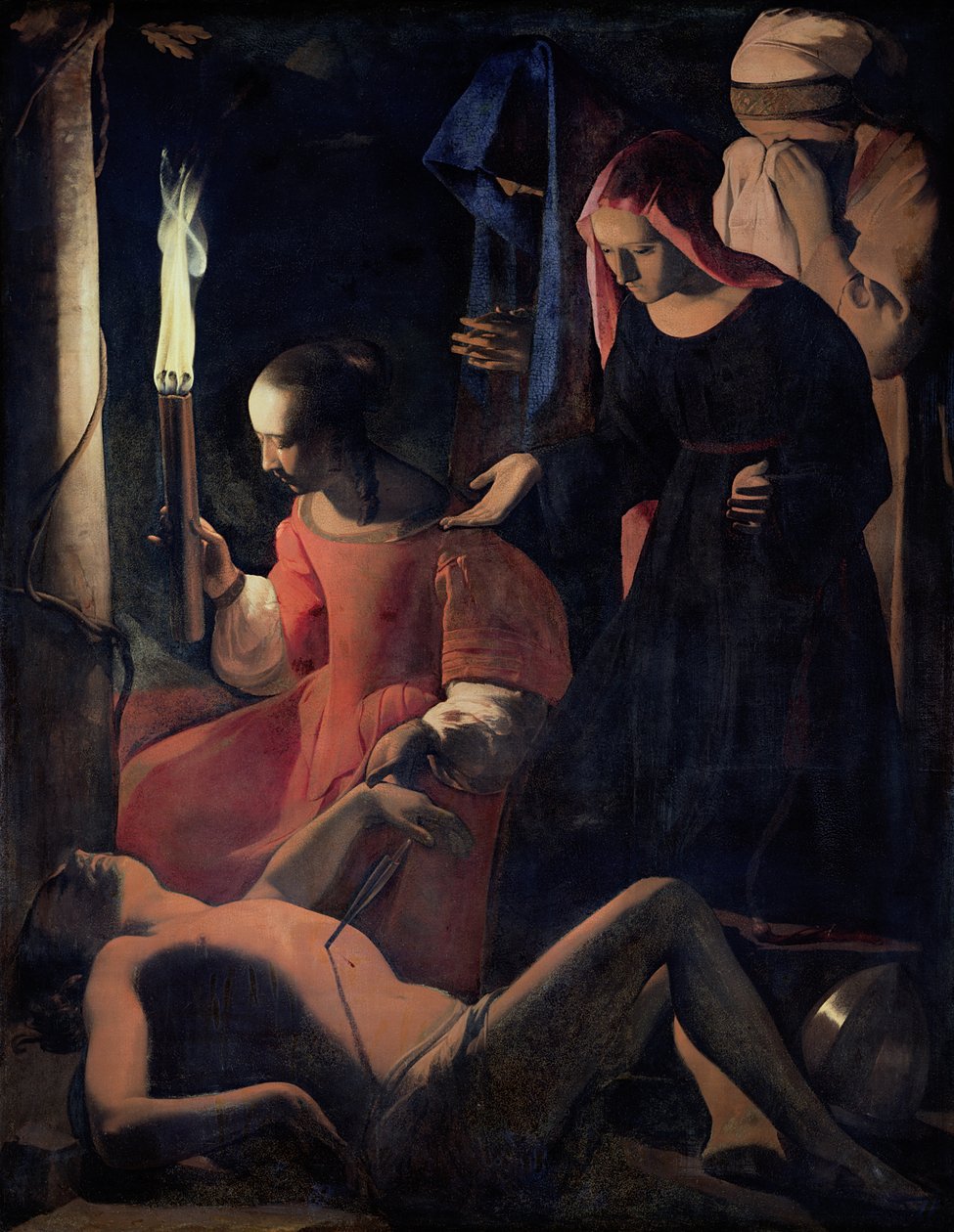 Aziz Sebastian, Aziz Irene Tarafından Eğildi by Georges de La Tour