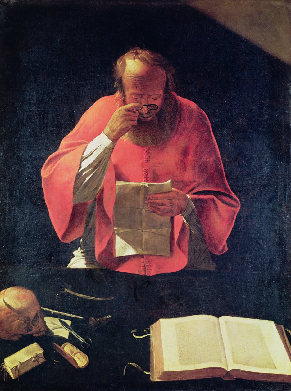 St.Jerome okuması by Georges de La Tour