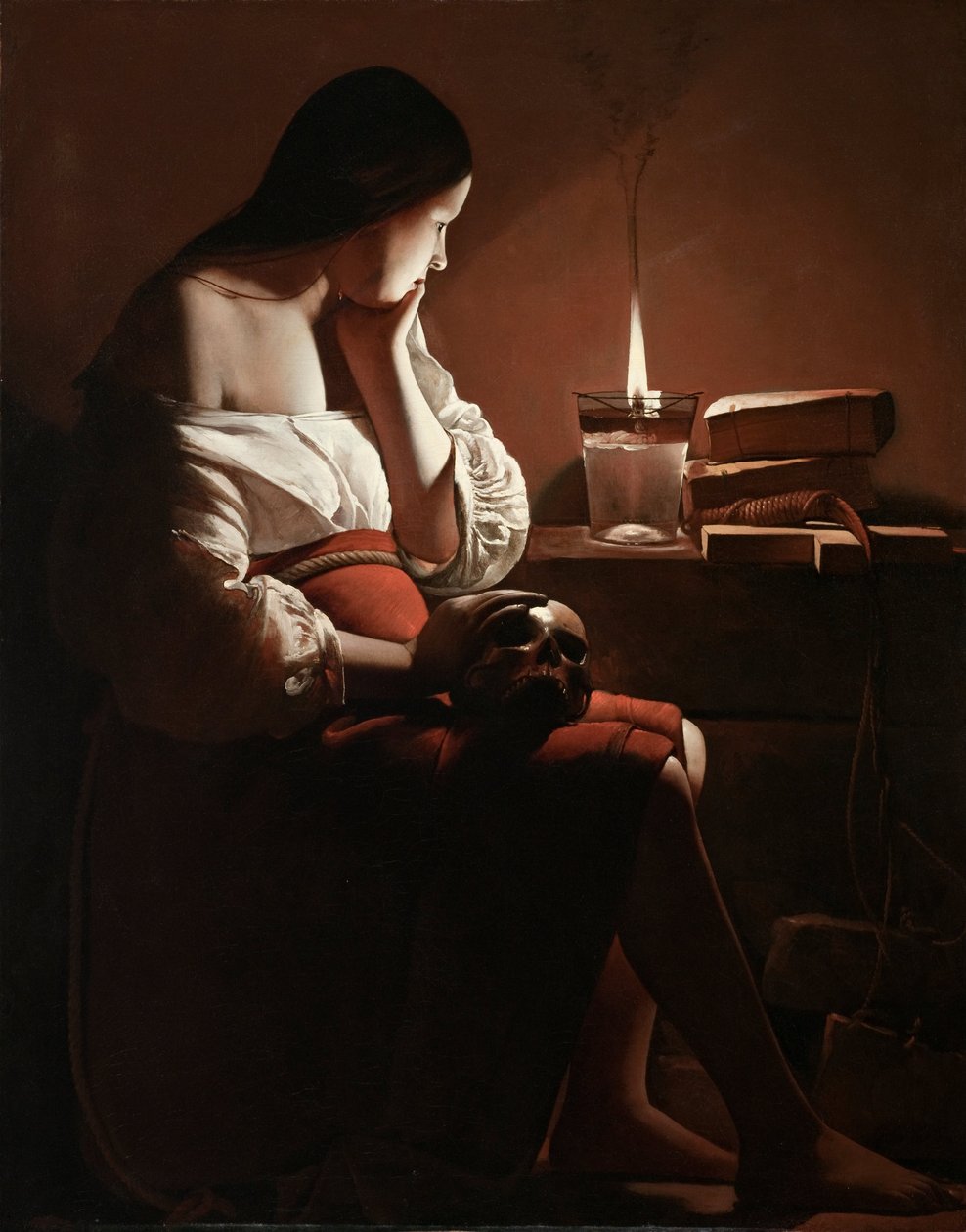 Dumanlı Alevli Magdalen by Georges de La Tour