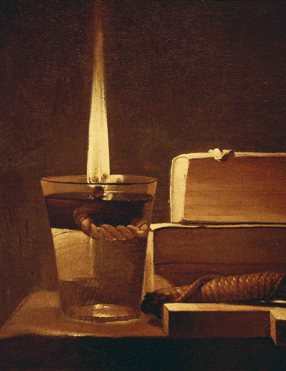 Gece lambası, 1630-35 (93782 detayı) by Georges de La Tour