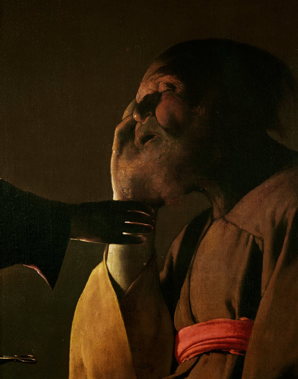 Joseph and the Angel, 1652 oil on canvas detail of 3126 by Georges de La Tour