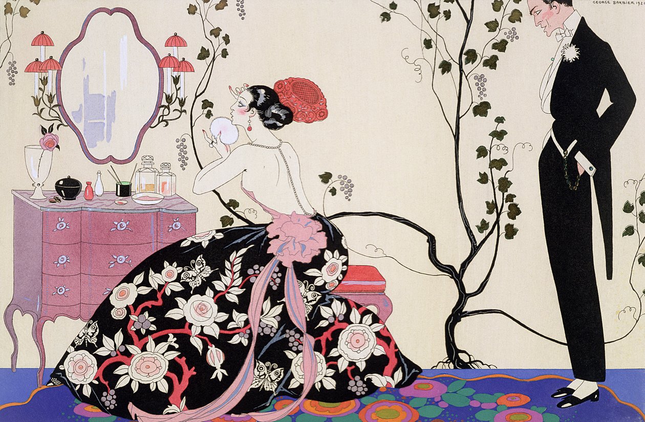 Henri Reidel tarafından kazınmış Backless Elbise by Georges (after) Barbier