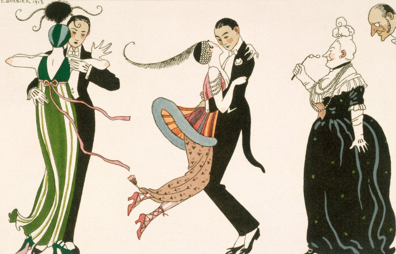 Günün Çılgınlığı, H. Reidel tarafından Journal des Dames et des Modes Dostları için oyulmuş by Georges (after) Barbier