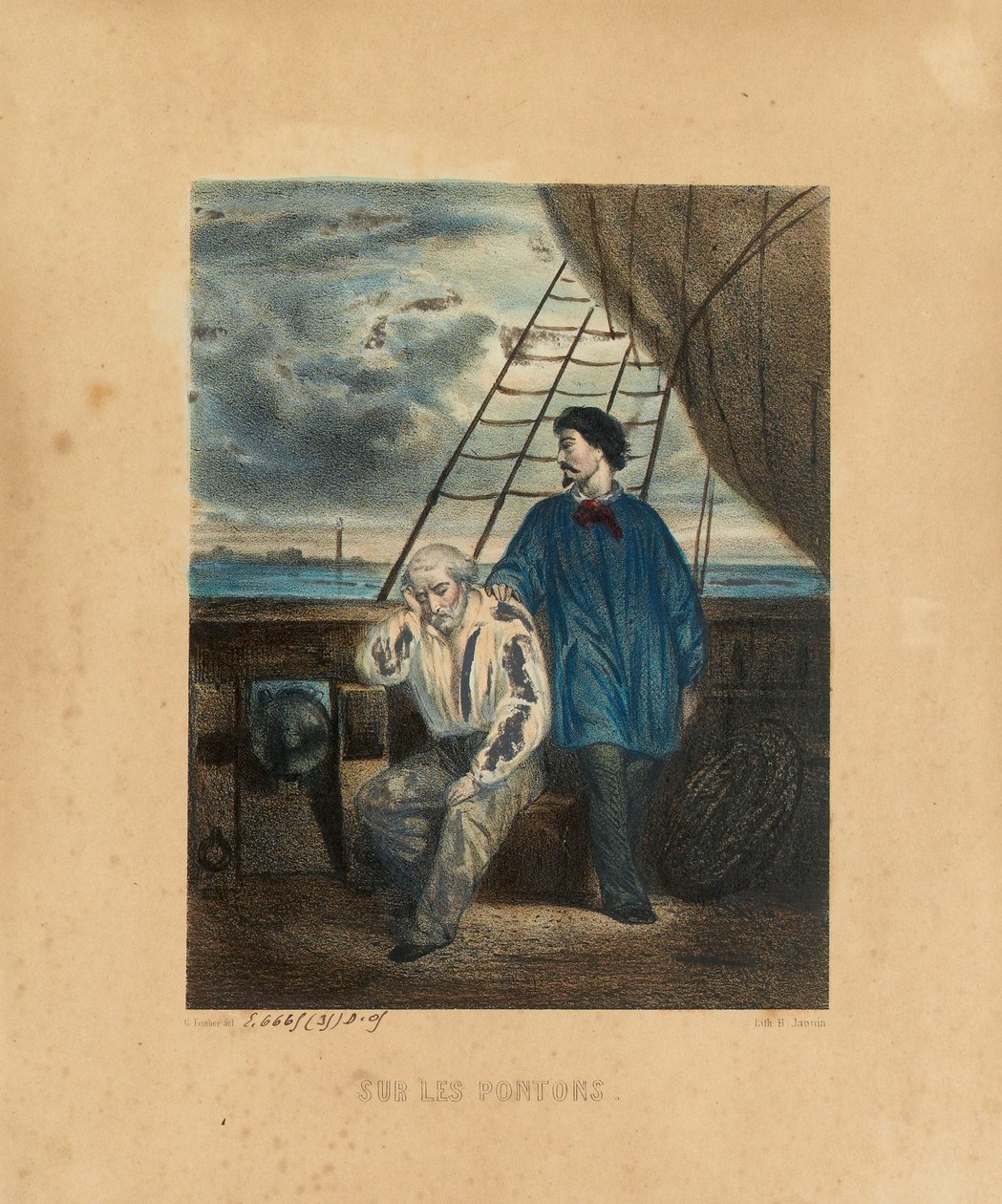 ಪಾಂಟೂನ್‌ನಲ್ಲಿ, 1848 ಟರ್ಕ್‌ನ H. ಜಾನಿನ್‌ನಿಂದ ಕೆತ್ತಲಾಗಿದೆ by Georges Alexandre after Fischer