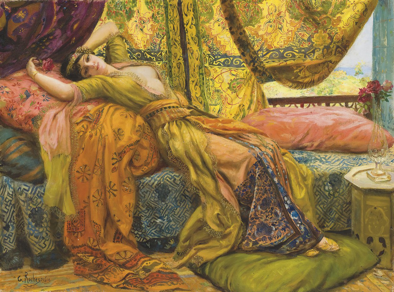 uzanmış güzellik. by Georges Antoine Rochegrosse