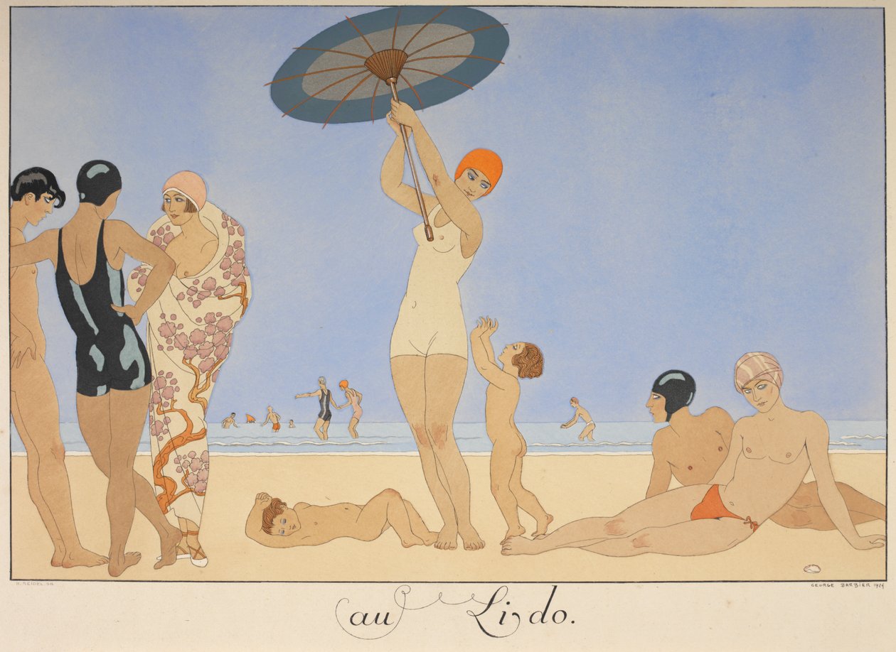 Tamam. Sahilde insanlar. by Georges Barbier