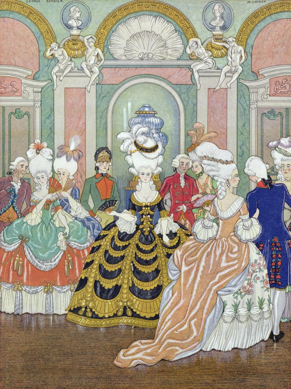 Balo Salonu Sahnesi, Pierre Choderlos de Laclos (1741-1803) 1930 (kalıp baskısı) tarafından 