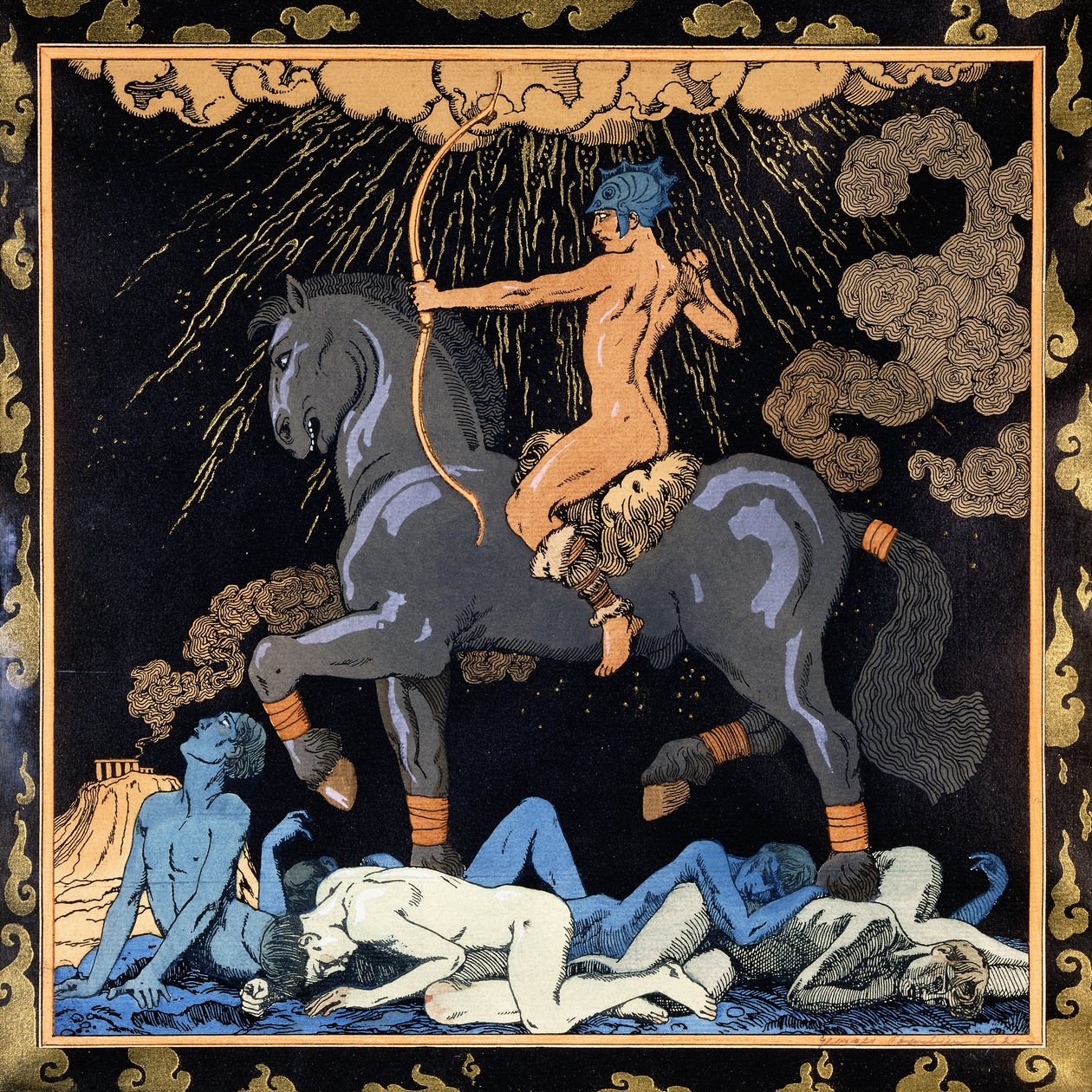 Kara Atı Binen, c.1917-1920 (şablon) by Georges Barbier