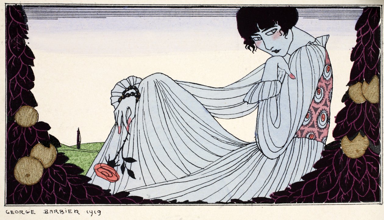 Tefekkür… 1919 (şablon baskı) by Georges Barbier