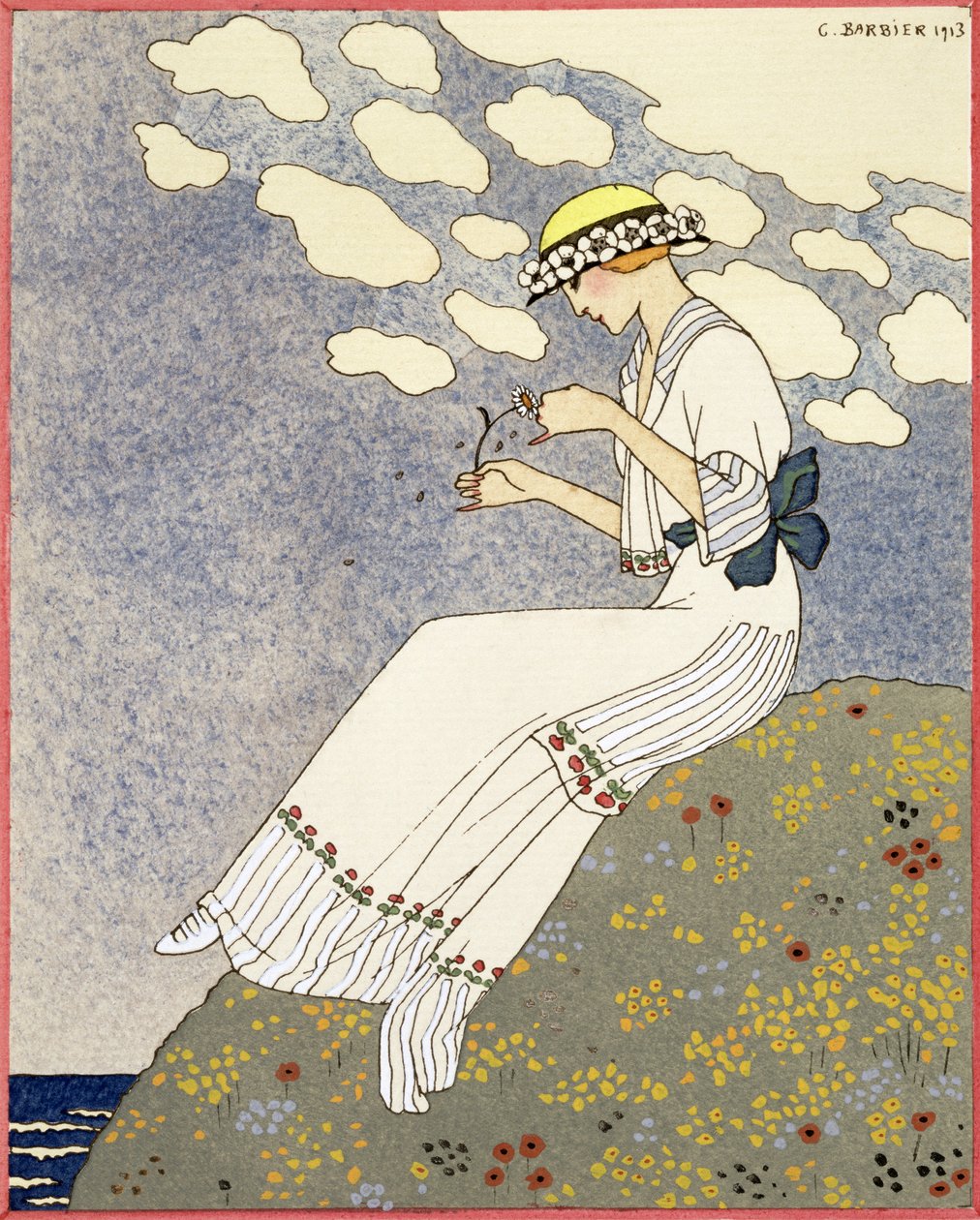 Maison Paquin tarafından bir kır elbisesi tasarımı, 1913 by Georges Barbier
