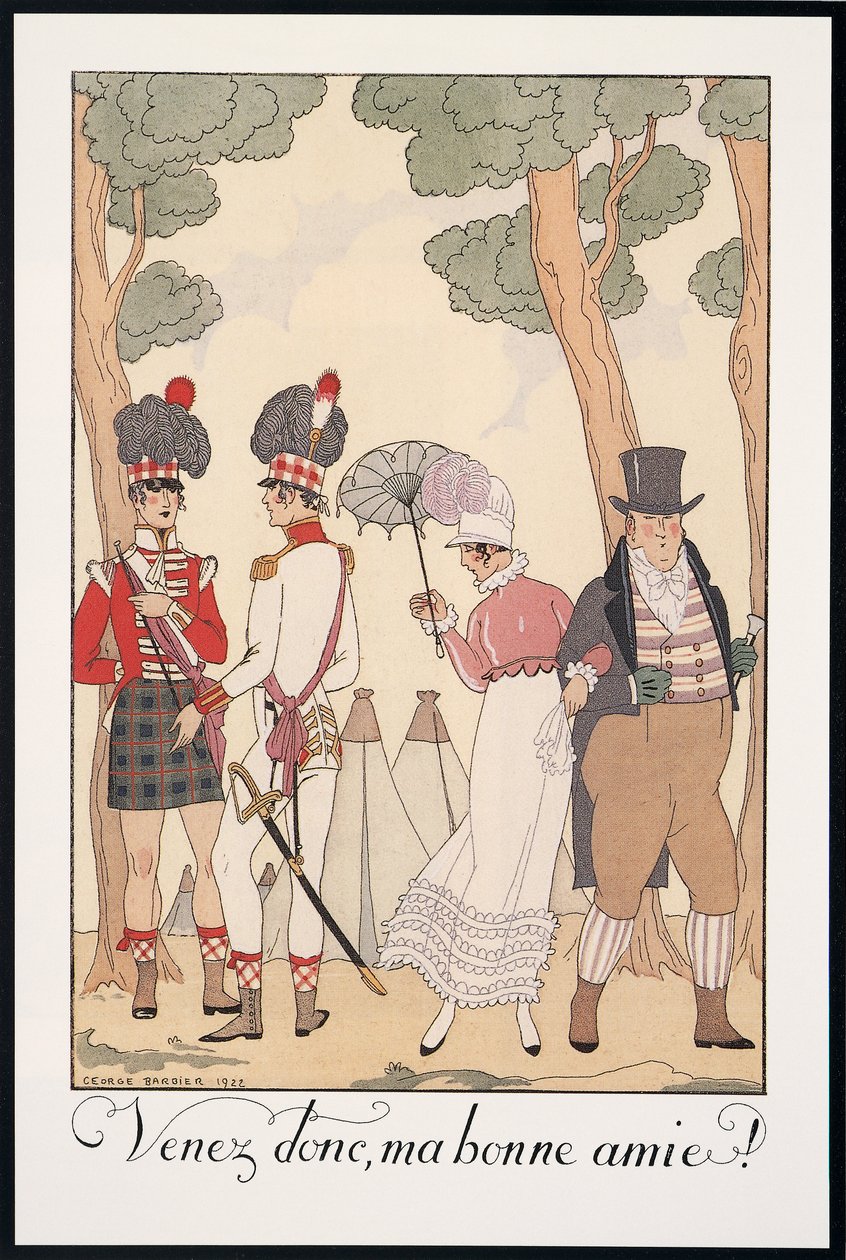 Falbalas ve Fanfreluches, 1923 için Almanak, Öyleyse gel, İyi arkadaşım, George Barbier, yazdır by Georges Barbier