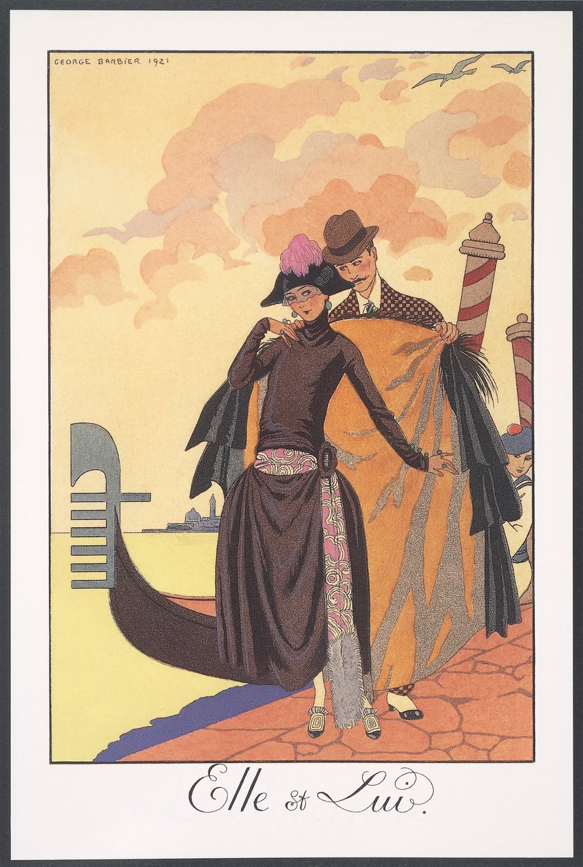 Falbalas et Fanfreluches, 1924 için Almanak, Serenat, George Barbier tarafından, yazdır by Georges Barbier